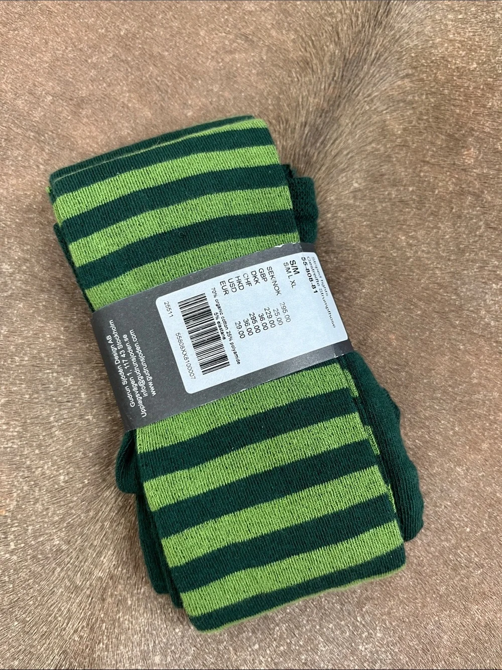 Gudrun Sjödén Striped Organic Cotton Blend Tights S/M